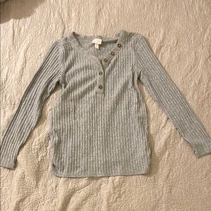 Blue Gray Ribbed Sweater